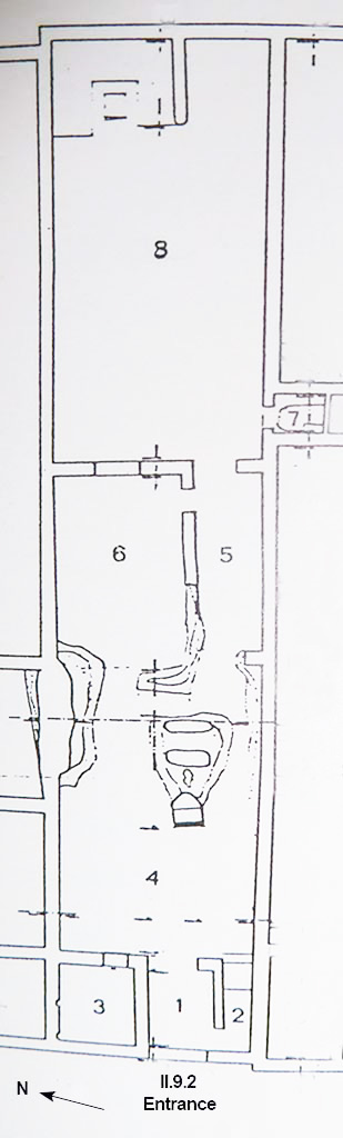 II.9.2 Pompeii. Plan based on Rivista 1988.
See Rivista di Studi Pompeiani II, 1988, p. 196, fig. 46.